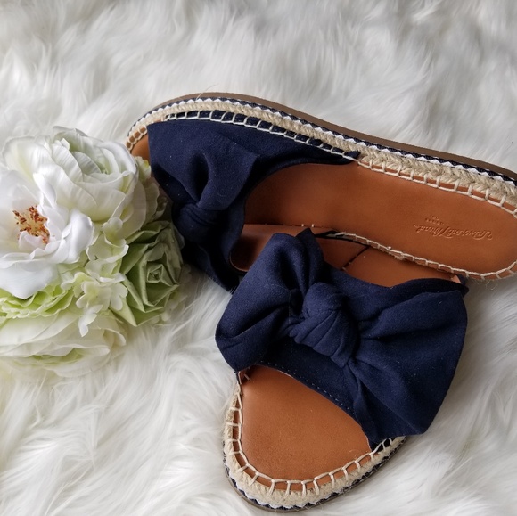 NWOT Blue Espadrilles flat slide sandal - Picture 1 of 2